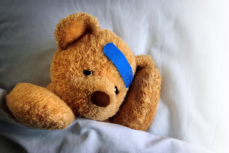 Nounours malade image stock. Image du douleur, headache - 8095561