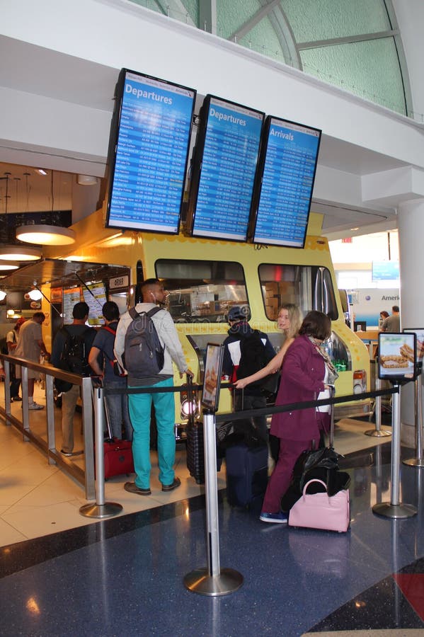 A food truck can be seen parked in terminal 4 of Los Angeles Airport, LAX. A food truck can be seen parked in terminal 4 of Los Angeles Airport, LAX.