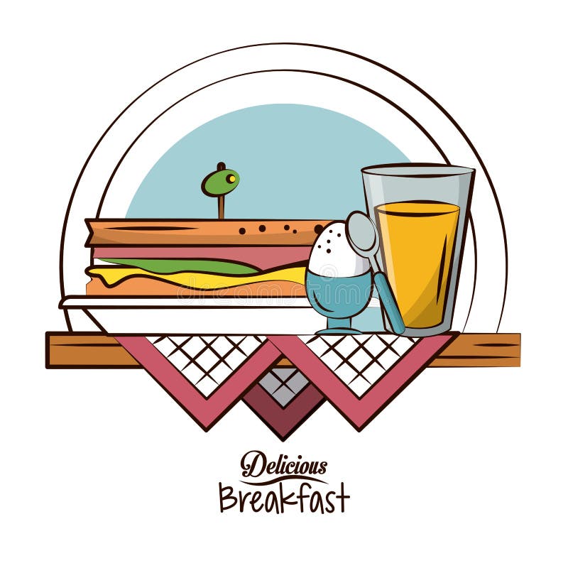 Nourriture de petit déjeuner délicieuse illustration libre de droits Nourriture de petit déjeuner délicieuse illustration libre de droits