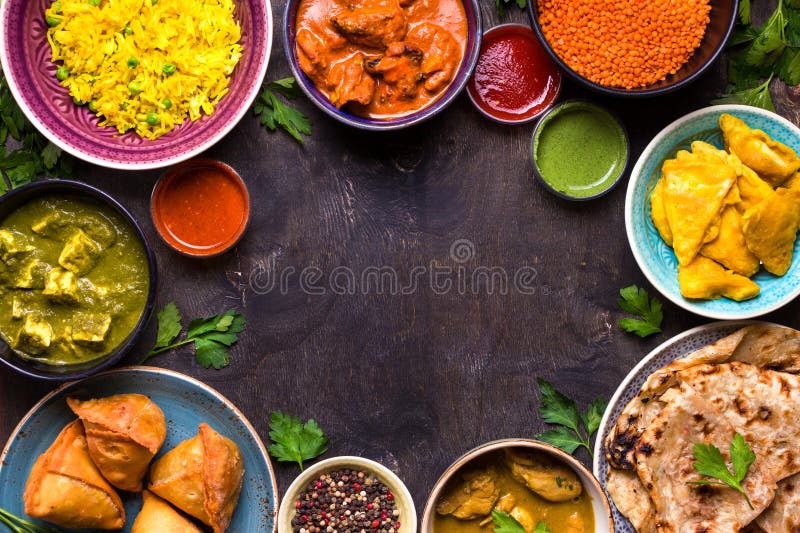 Nourriture indienne assortie image stock Nourriture indienne assortie image stock