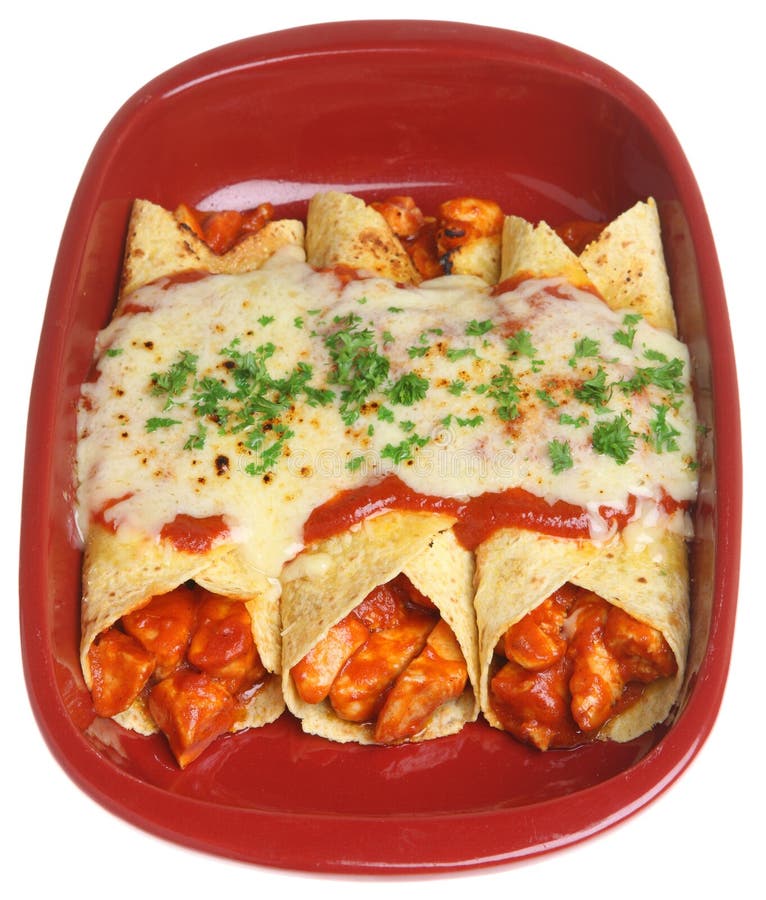 Nourriture Mexicaine D'enchiladas De Poulet Image stock Image du