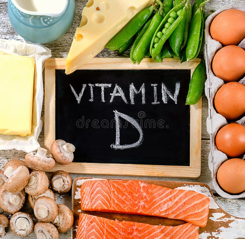Nourritures riches en vitamine D Concept sain de consommation photo stock Nourritures riches en vitamine D Concept sain de consommation photo stock