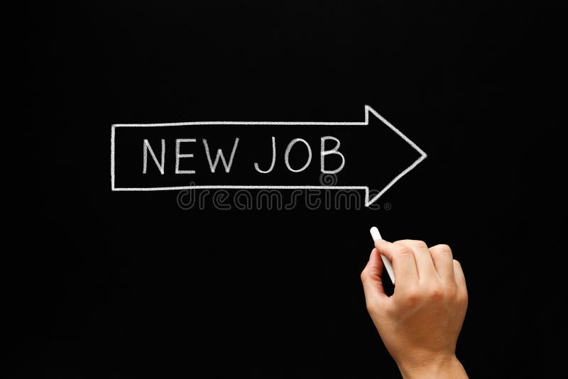 Nouveau Job Arrow Concept Blackboard photos stock Nouveau Job Arrow Concept Blackboard photos stock