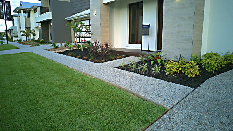 New Home Landscaping Front Garden and turf and garden path. New Home Landscaping Front Garden and turf and garden path