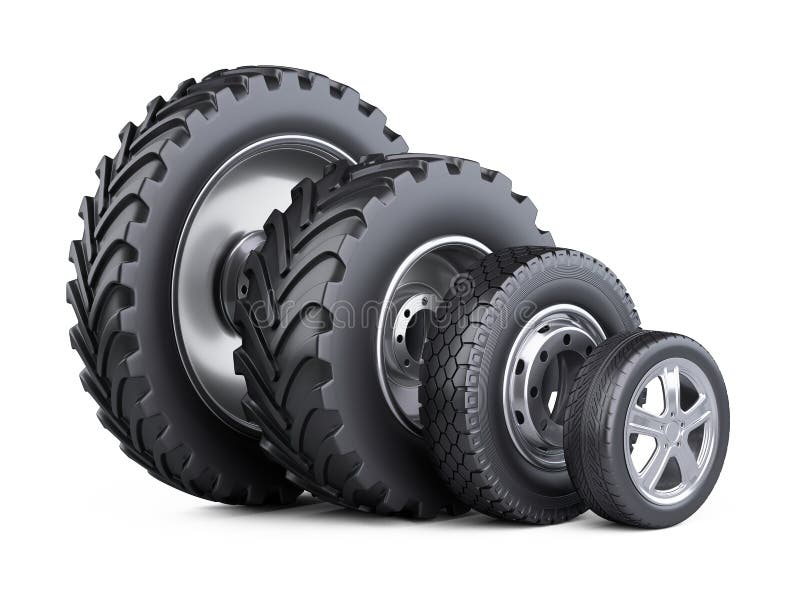 Nouvel ensemble de roues de voiture avec le disque pour les voitures, le tracteur et les grands camions illustration de vecteur Nouvel ensemble de roues de voiture avec le disque pour les voitures, le tracteur et les grands camions illustration de vecteur