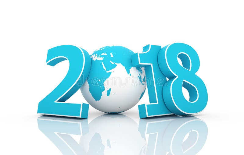 Nouvelle année 2018 avec le globe