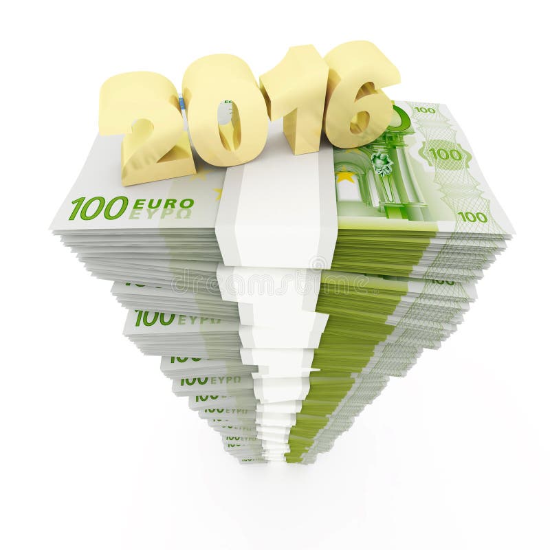 Nouvelle année 2016 et euro pile illustration de vecteur Nouvelle année 2016 et euro pile illustration de vecteur