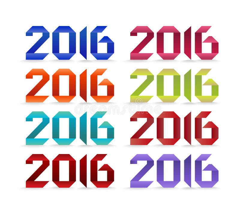 Nouvelle carte de voeux de 2016 ans faite dans le style coloré d'origami illustration de vecteur Nouvelle carte de voeux de 2016 ans faite dans le style coloré d'origami illustration de vecteur