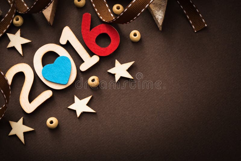 Christmas decoration Happy 2016 New Year close up. Christmas decoration Happy 2016 New Year close up