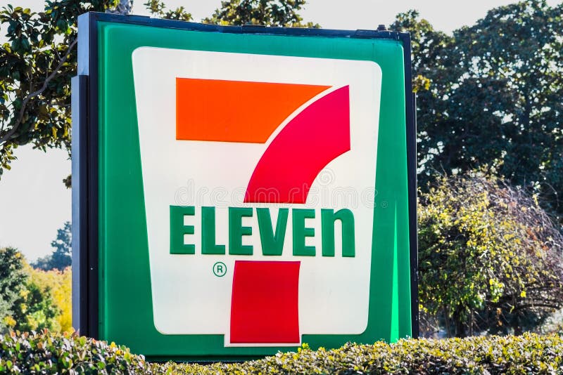 Nov 23, 2019 Sunnyvale / CA / USA - Close up of large 7 Eleven store sign; 7-Eleven Inc. is a Japanese-American international