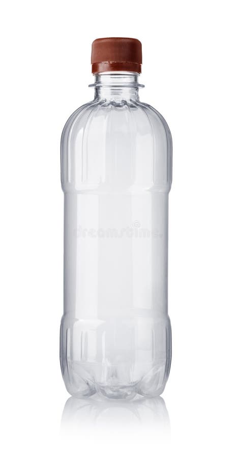 Nova garrafa de água transparente de plástico vazia imagem de stock