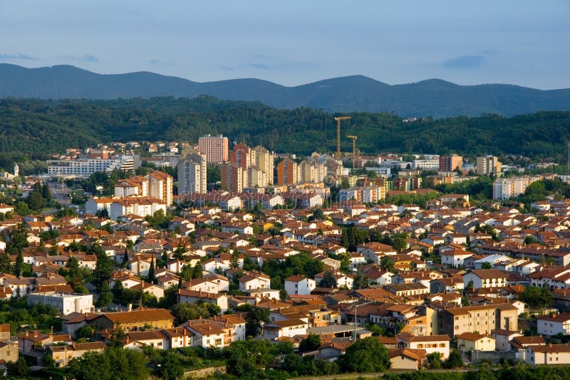 The town of Nova Gorica, situated near the italian border, Slovenia, Europe. Nova Gorica is widely known as a gambling and entertainment tourist destination.