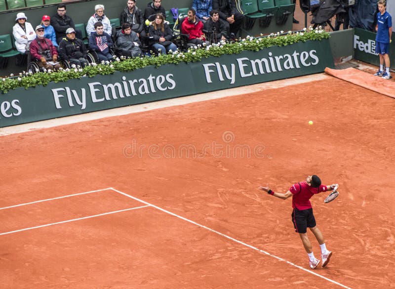 Novak Djokovic przy Roland Garros zdjęcia stock Novak Djokovic przy Roland Garros zdjęcia stock