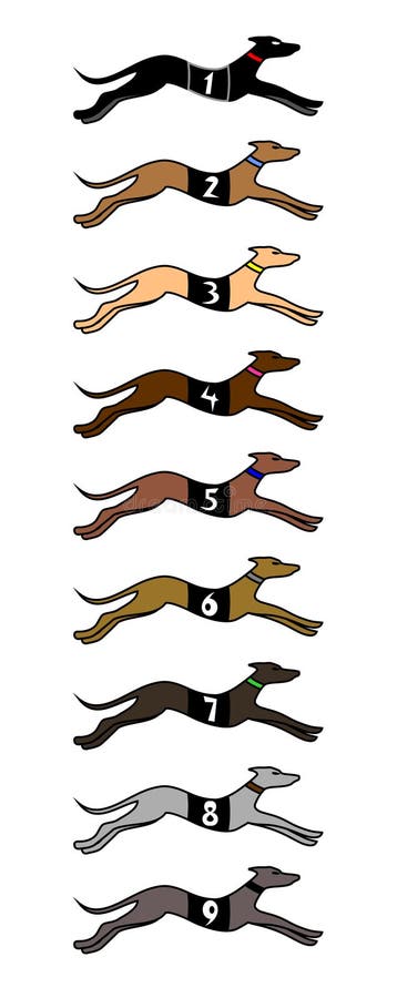 Nove cani di velocità illustrazione di stock Nove cani di velocità illustrazione di stock