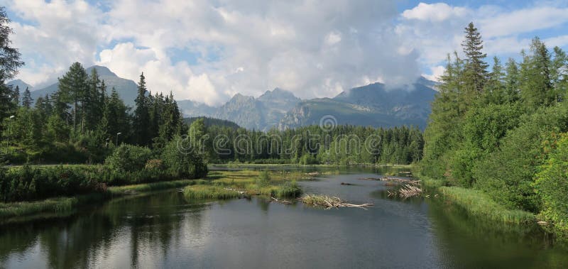 Nove Strbske pleso lake near Strbske pleso in Tatra mountains stock photos Nove Strbske pleso lake near Strbske pleso in Tatra mountains stock photos