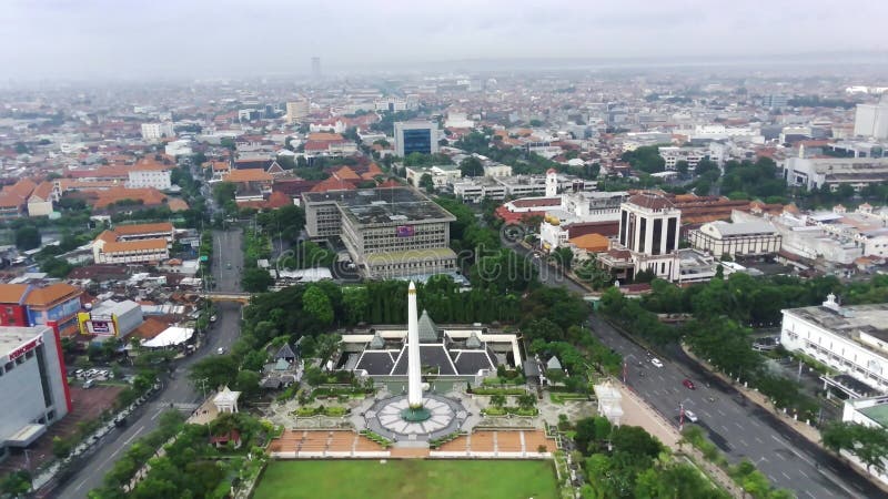 November 20, 2022. View of Surabaya City with Tugu Pahlawan Monument