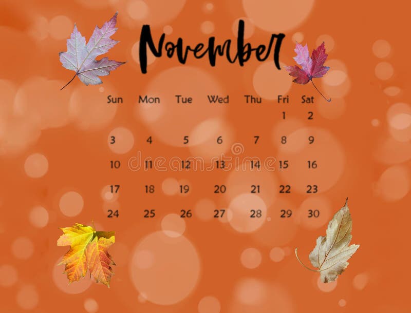 Calendar Fall November Stock Illustrations – 1,060 Calendar Fall ...