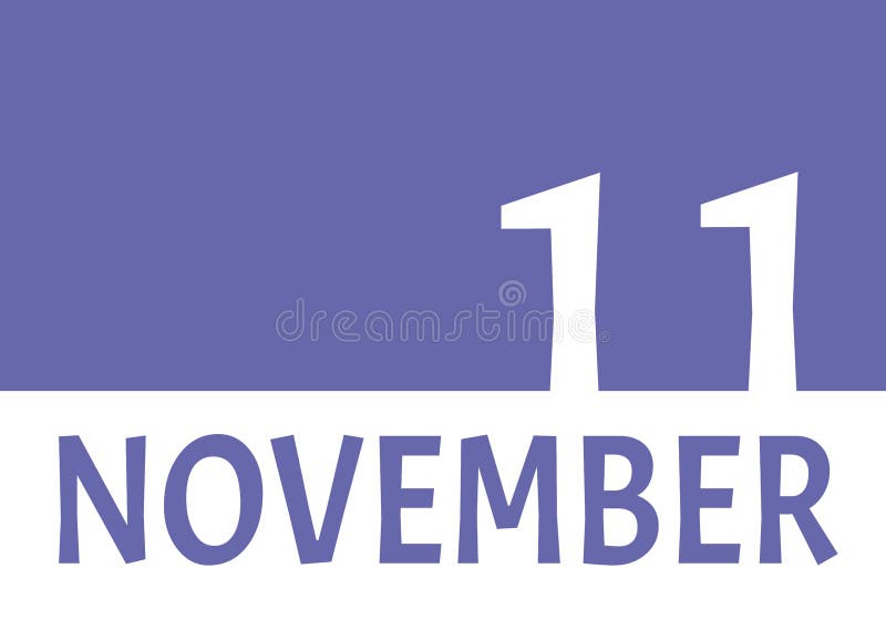11 November Calendar Date With Copy Space Very Peri Background And