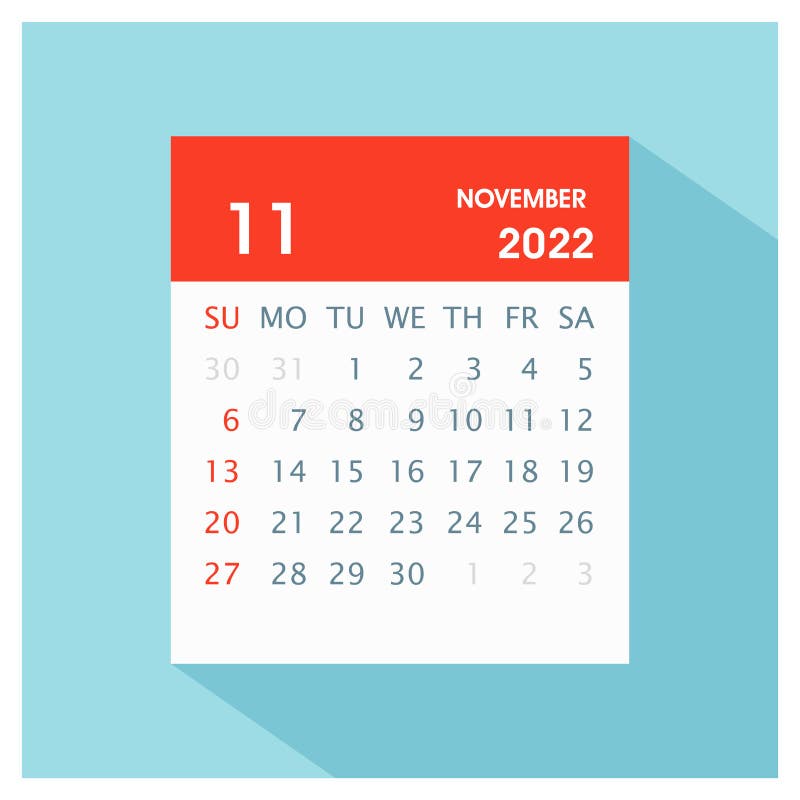 November 6 2022 Calendar November 2022 - Calendar Icon - Calendar Design Template Stock Vector -  Illustration Of Icon, Page: 221581293