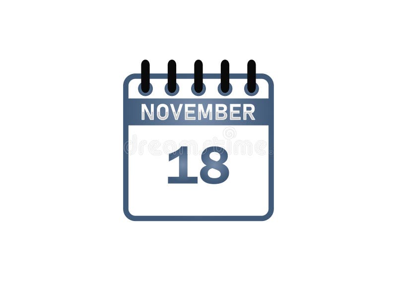 November calendar image â€“ important dates events and holidays ilustração stock