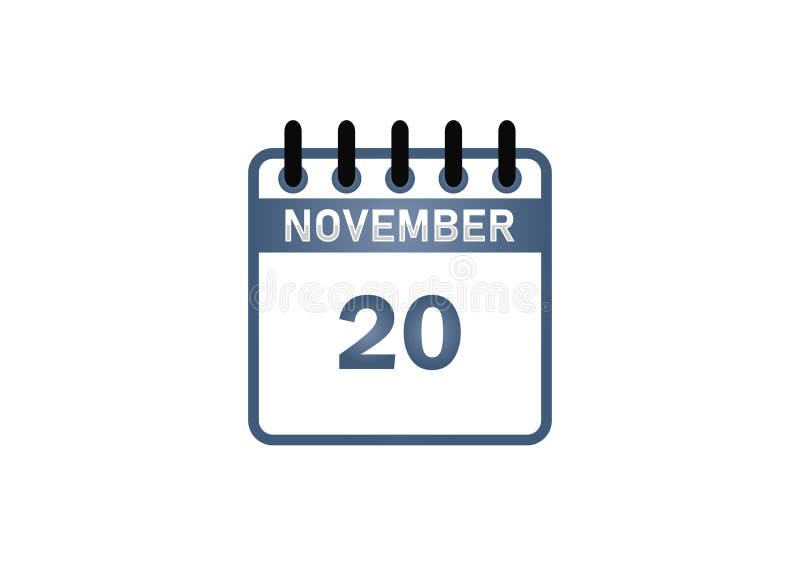 November calendar image â€“ important events holidays and observances ilustração stock