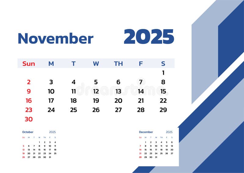 November 2025 Calendar. Week Start on Sunday Stock Illustration Illustration of week, schedule