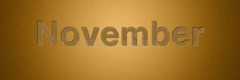 November gold text title for month background design royalty free illustration