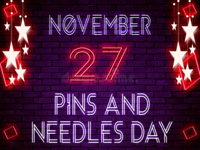 Happy Pins and Needles Day, November 27. Calendar of November Retro