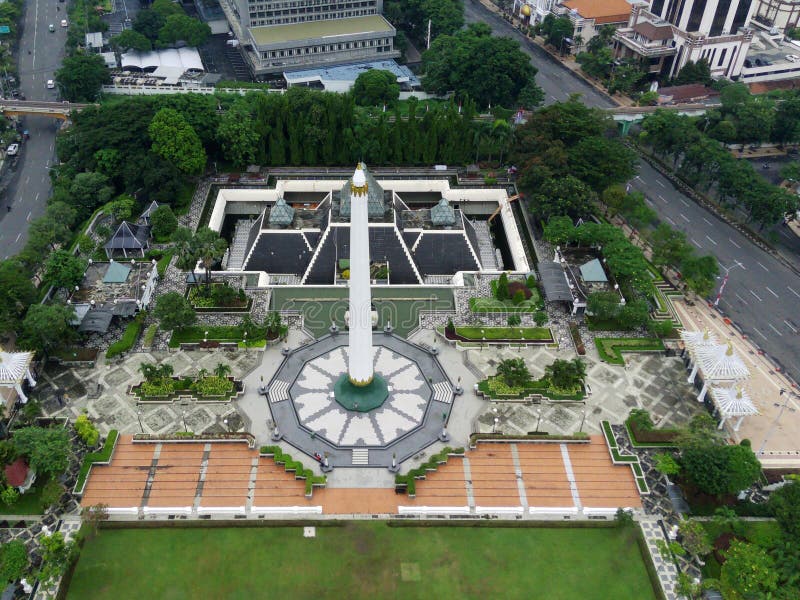 November 20, 2022. Surabaya CItyscape View with Tugu Pahlawan Monument