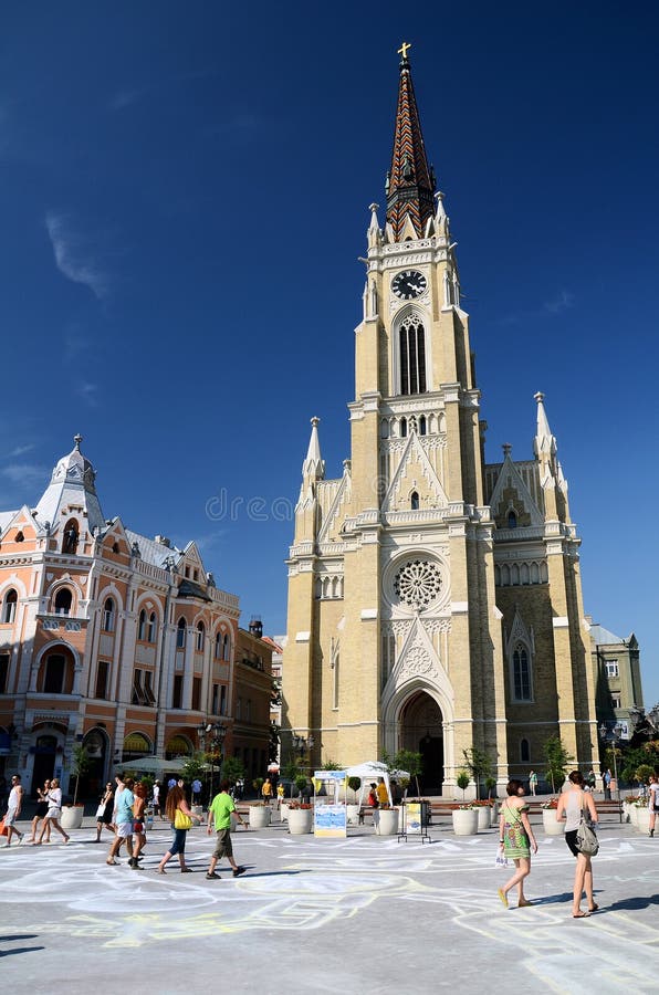 Novi Sad - le nom de la cathédrale de Mary photos libres de droits Novi Sad - le nom de la cathédrale de Mary photos libres de droits
