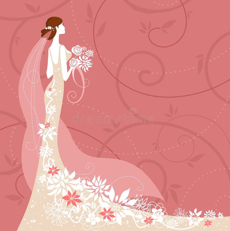 Novia en fondo rosado ilustración del vector Novia en fondo rosado ilustración del vector