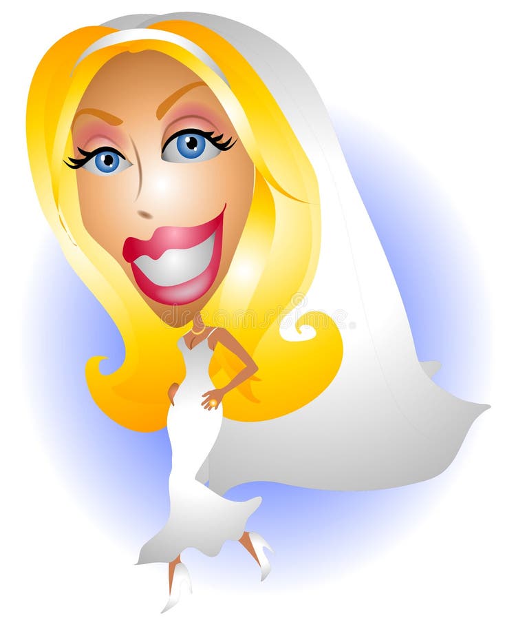 Novia rubia feliz del día de boda libre illustration Novia rubia feliz del día de boda libre illustration