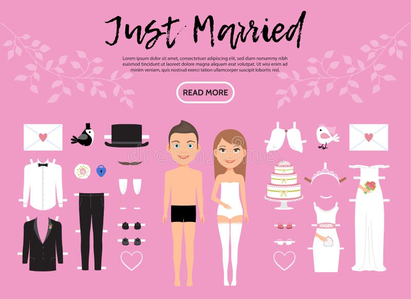 Novia y novio Characters Constructor Template libre illustration Novia y novio Characters Constructor Template libre illustration