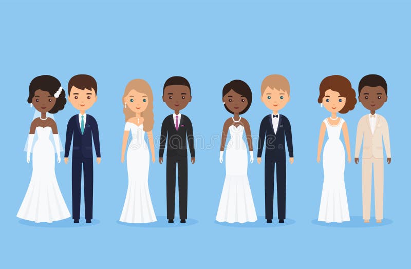 Novia Y Novio Interraciales, Personajes De Dibujos Animados Ilustraci?n Del Vector Ilustración del Vector - Ilustración de prepare, muchacha: 154439478 Novia Y Novio Interraciales, Personajes De Dibujos Animados Ilustraci?n Del Vector Ilustración del Vector - Ilustración de prepare, muchacha: 154439478