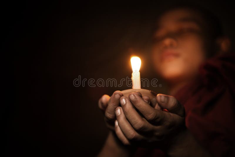 Novice with candlelight