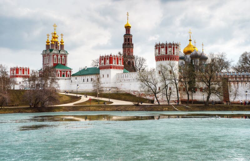 Novodevichy convent in Moscow stock image