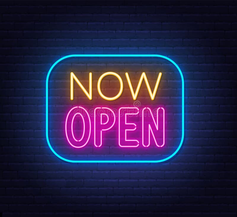 Now Open Neon Stock Illustrations, Cliparts and Royalty Free Now Open Neon  Vectors