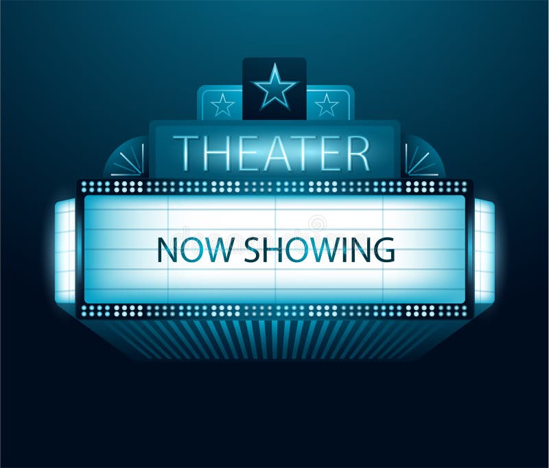 Now showing movie theater banner stock illustration Now showing movie theater banner stock illustration