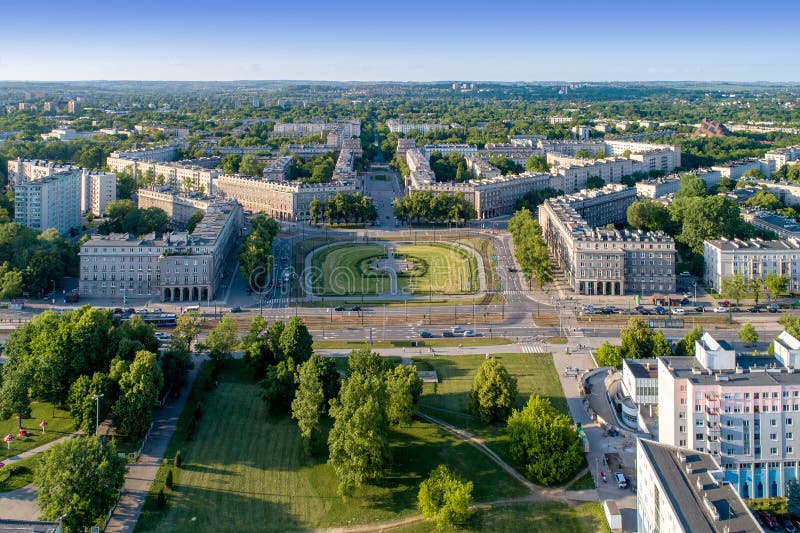 Nowa Huta, Krakow, Poland. Aerial view