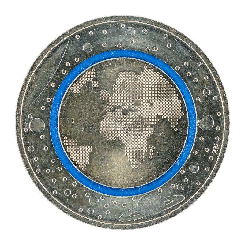 Nowa niemiec pięć euro moneta 2016 z błękitnym polimeru pierścionkiem zdjęcia royalty free Nowa niemiec pięć euro moneta 2016 z błękitnym polimeru pierścionkiem zdjęcia royalty free