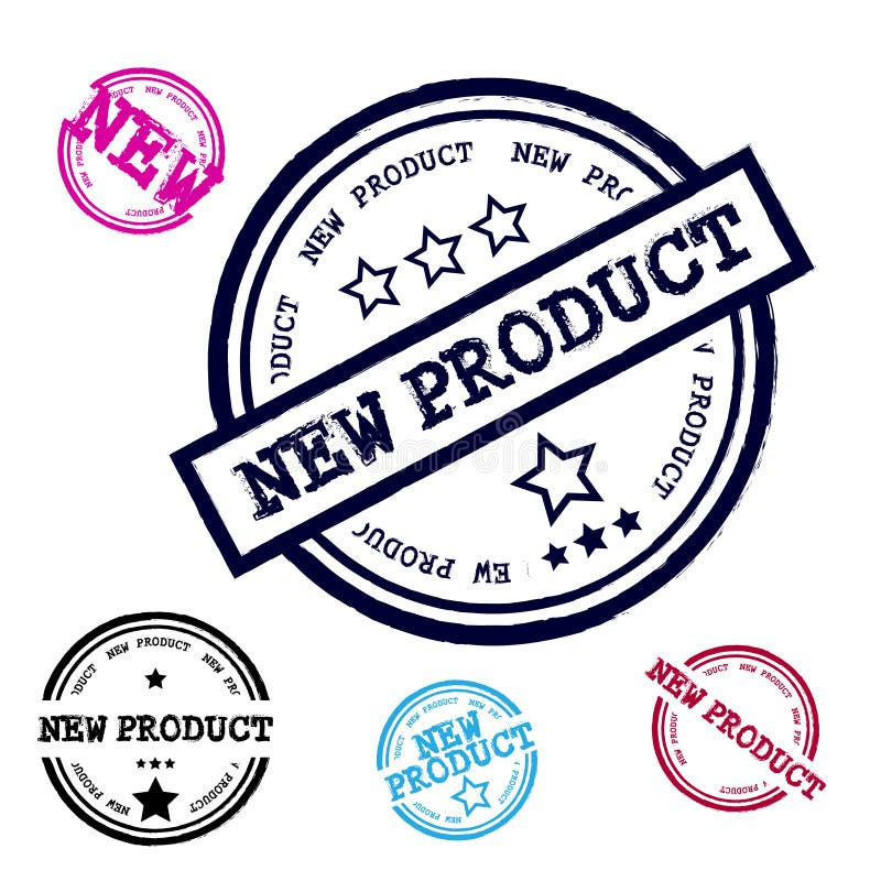 Nowego Produktu Grunge znaczka set ilustracji Nowego Produktu Grunge znaczka set ilustracji