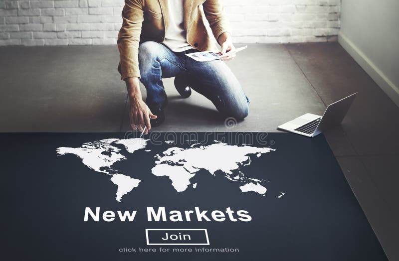 Nowego Rynku handel Sprzedaje Globalnego biznesu Marketingowego pojęcie obraz stock Nowego Rynku handel Sprzedaje Globalnego biznesu Marketingowego pojęcie obraz stock