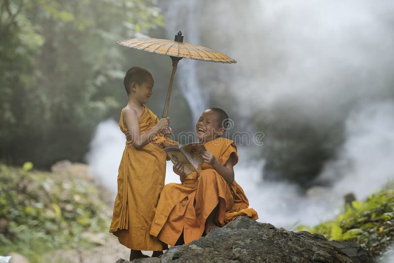 Novice monk studying at the monastery to inherit the teachings of the Buddha. Novice monk studying at the monastery to inherit the teachings of the Buddha.