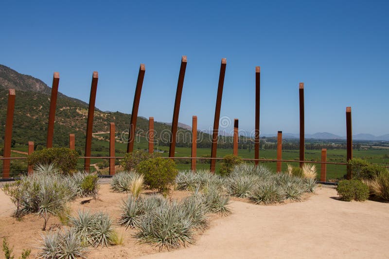 Nowoczesna architektura winnicy Vina Lapostolle Dolina Colchagua Chile zdjęcie stock