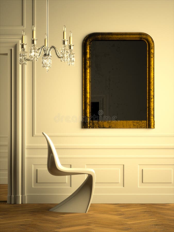 nowoczesne parisian ogrzeją wewnętrzne royalty ilustracja nowoczesne parisian ogrzeją wewnętrzne royalty ilustracja