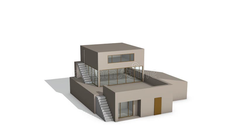 nowoczesne w domu pojedynczy białe tło 3D renderingu illustr ilustracja wektor nowoczesne w domu pojedynczy białe tło 3D renderingu illustr ilustracja wektor