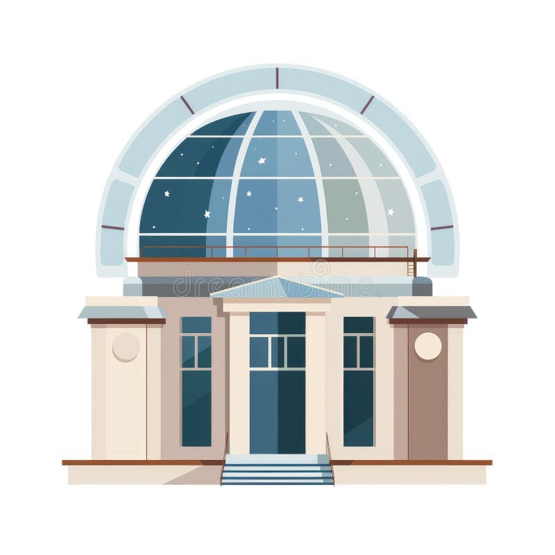 Nowoczesny budynek obserwatorski z Kopułą Starry ilustracja wektor