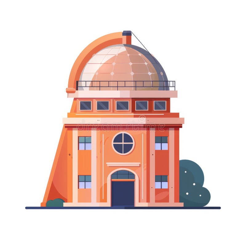 Nowoczesny projekt architektoniczny budynków obserwatorialnych royalty ilustracja