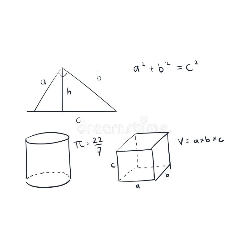 Nowożytnego koloru cienki kreskowy pojęcie mathematics dla szkoły, uniwersyteta i szkolenia, Wektorowa ilustracja z różnymi eleme royalty ilustracja Nowożytnego koloru cienki kreskowy pojęcie mathematics dla szkoły, uniwersyteta i szkolenia, Wektorowa ilustracja z różnymi eleme royalty ilustracja