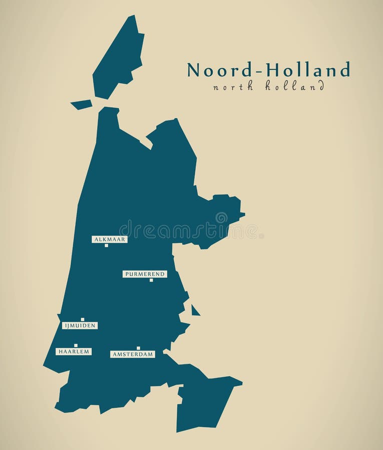 Nowożytna mapa - Noord Holandia NL